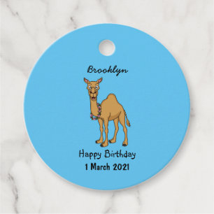 Happy camel cartoon illustration favour tags