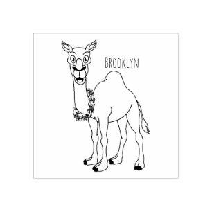 Happy camel cartoon illustration rubber stamp