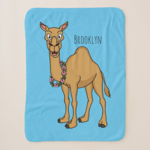 Happy camel cartoon illustration  sherpa blanket