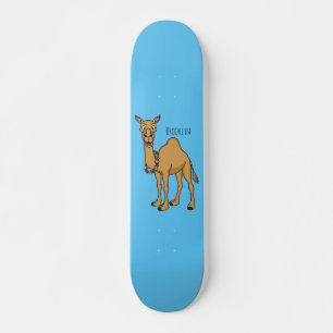 Happy camel cartoon illustration  skateboard