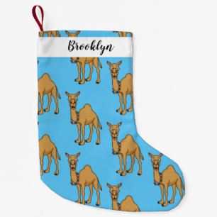 Happy camel cartoon illustration small christmas stocking