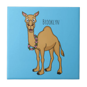Happy camel cartoon illustration tile