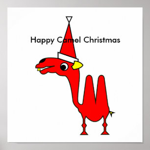 Happy Camel Christmas Poster