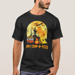 Happy Camp O Ween Camper Halloween Camping Hallowe T-Shirt
