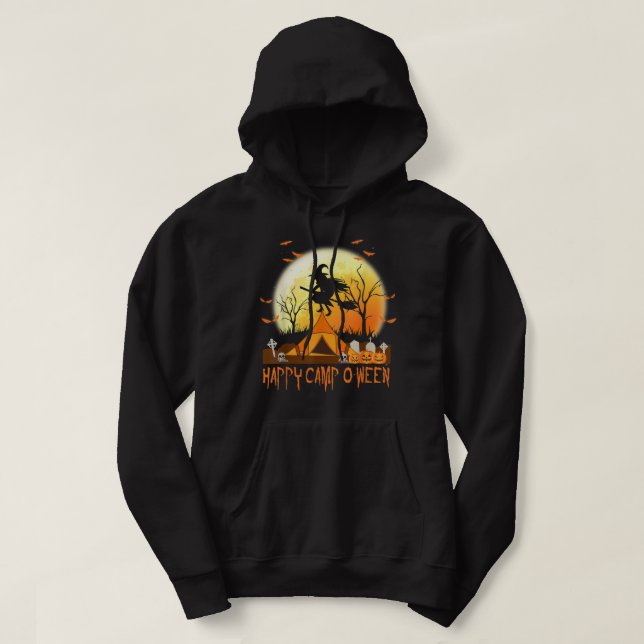 Happy Camp-O-Ween Halloween Camping Camper Women M Hoodie (Design Front)