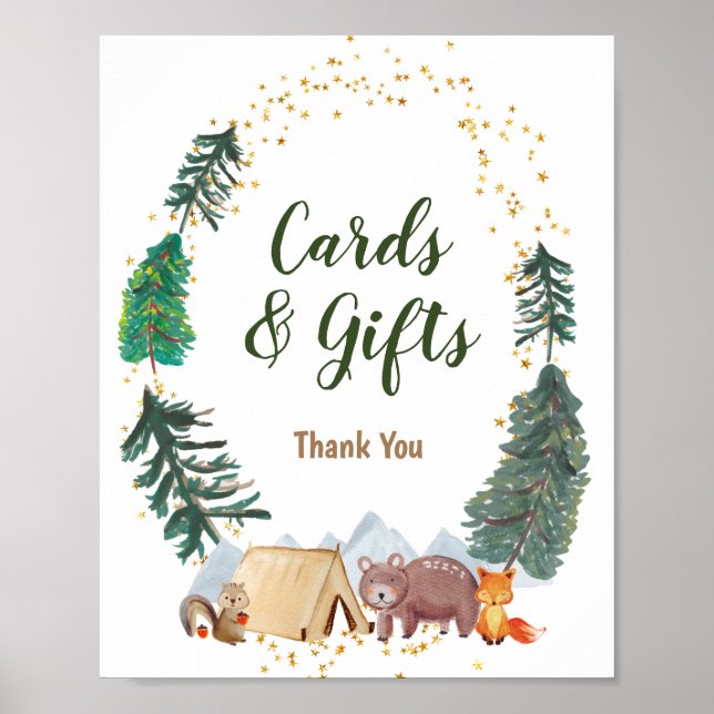 Happy Camper 1st Birthday Cards & Gifts Sign (Front)