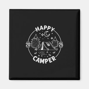 Happy Camper 2025 Camping Crew Vacation Group Team Magnet