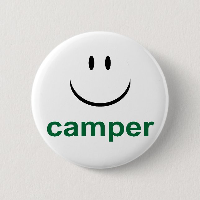 Happy Camper 2 Inch Round Button (Front)