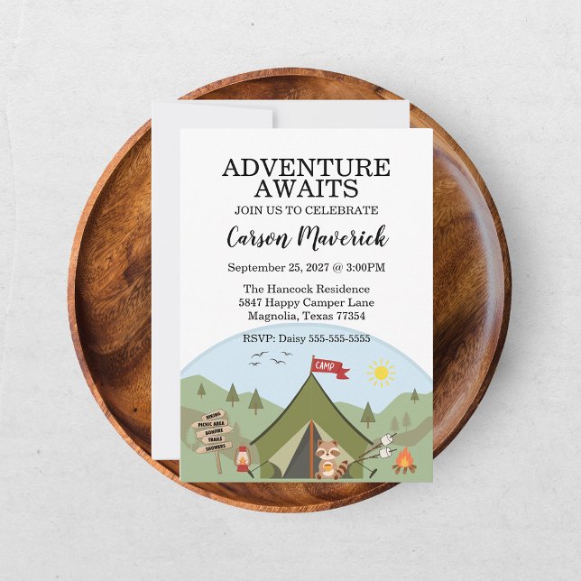 Happy Camper Adventure Birthday Invitation (Creator Uploaded)