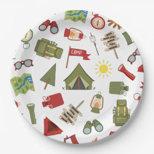 Happy Camper Adventure Birthday Paper Plate