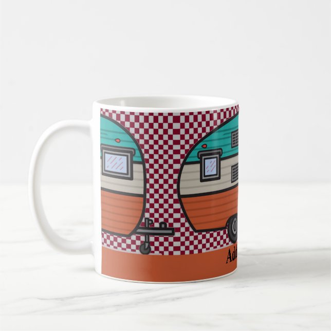 Happy Camper, ajouter du texte, Café Mug (Gauche)