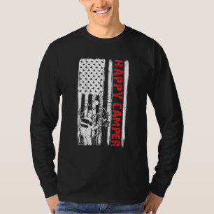 Happy Camper American Flag Camping Men Women T-Shirt