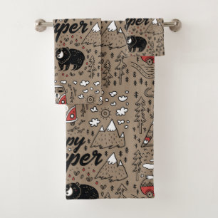 Happy Camper Bath Towel Set