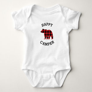 Happy Camper Bear Silhouette Baby Bodysuit