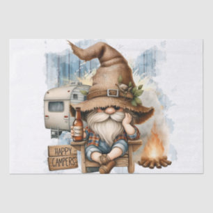 Happy Camper Beer Drinking Gnome Tissue Paper