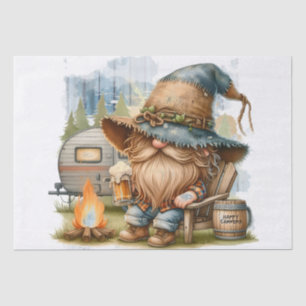 Happy Camper Beer Drinking Gnome Tissue Paper