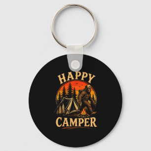 Happy camper bigfoot sasquatch outdoor adventure keychain
