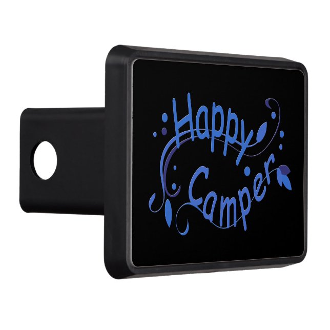 Happy Camper Black Trailer Hitch Cover (Right)