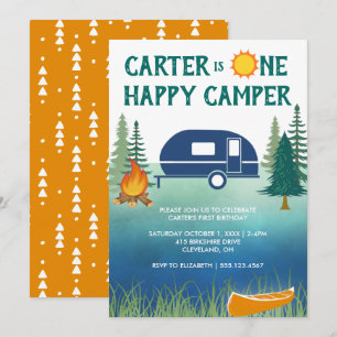 Happy Camper Boys Première Invitation d'anniversai
