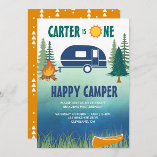 Happy Camper Boys Première Invitation d'anniversai