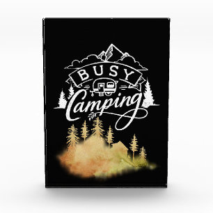 Happy Camper Busy Camping Photo Block
