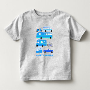 HAPPY CAMPER Campervan Vanlife RV Trailer Blue Toddler T-shirt