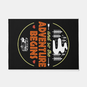 Happy Camper Camping Adventure Begins Doormat