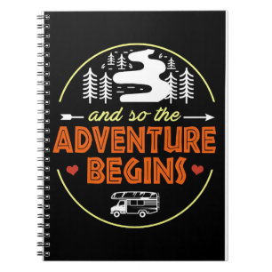 Happy Camper Camping Adventure Begins Notebook