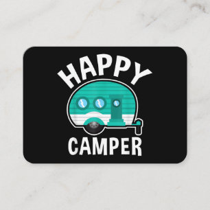 Happy Camper Camping Car Caravan Funny Vacation Business Card
