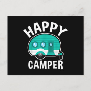 Happy Camper Camping Car Caravan Funny Vacation Enclosure Card
