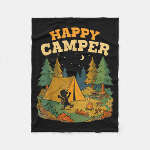 Happy Camper Camping for Boy Fleece Blanket