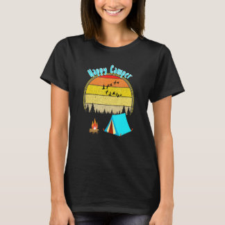 Happy Camper Camping In The Wild And Wilderness T-Shirt
