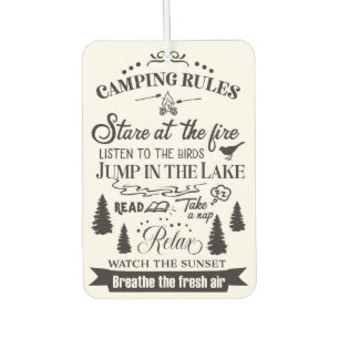 Happy Camper Camping Rules Air Freshener