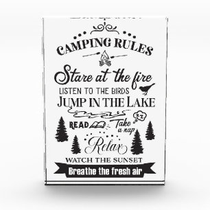 Happy Camper Camping Rules Photo Block