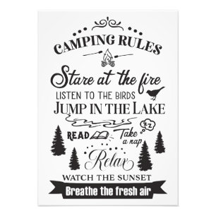 Happy Camper Camping Rules Photo Print