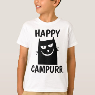 Happy Camper, Campurr Funny Cat T-shirts