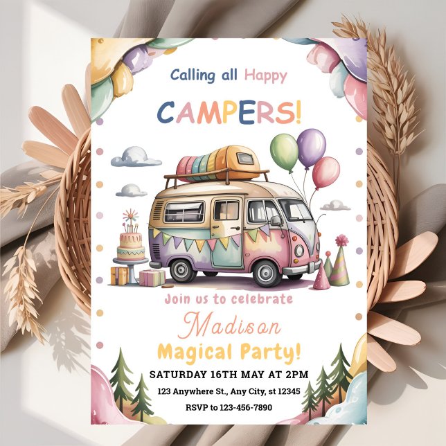Happy Camper Celebration Invitation (Creator Uploaded)