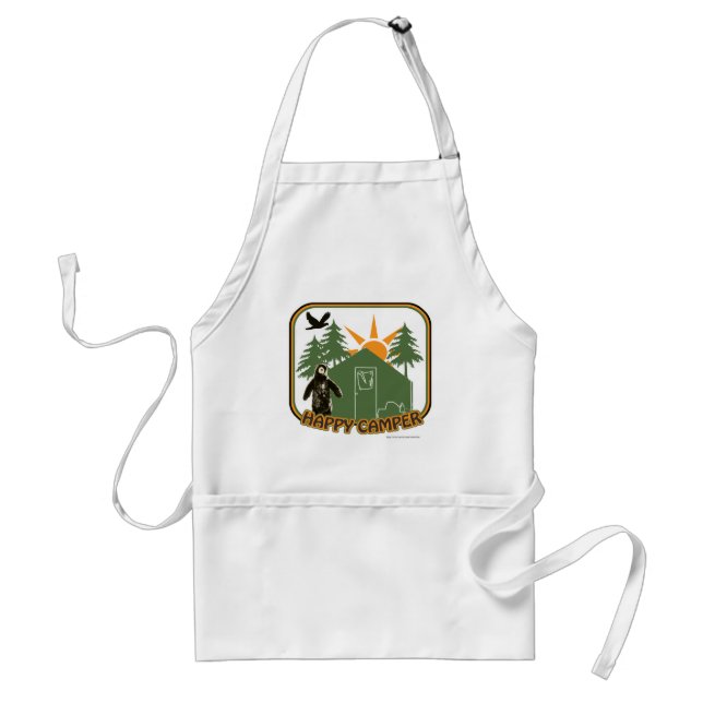 Happy Camper Classic Fun Nature Cartoon Standard Apron (Front)