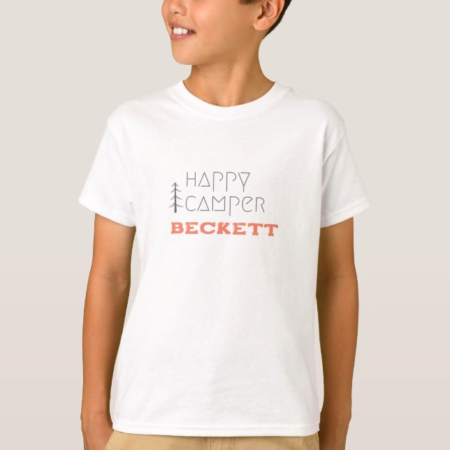 happy camper. Custom name Kids T-Shirt (Front)