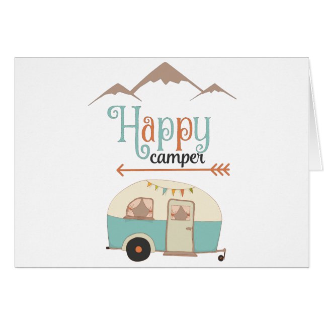 Happy Camper Cute Retro RV (Devant horizontal)