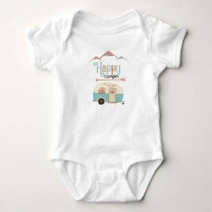 Happy Camper Cute Retro RV Baby Bodysuit