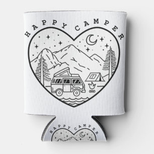 Happy Camper Doodle Can Cooler