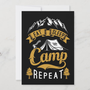 Happy Camper Eat Sleep Camp Repeat Invitation