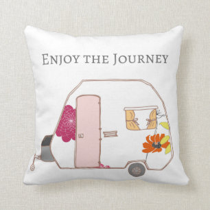 Happy Camper - Enjoy the Journey Throw Pillow