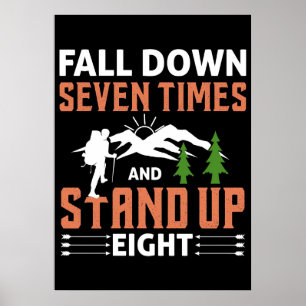 Happy Camper Fall Down Seven Times Poster