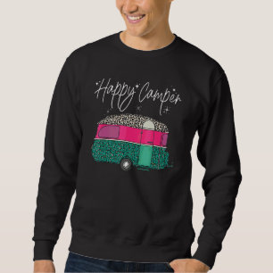 Happy Camper Family Camp Leopard  Glamping Camping Sweatshirt