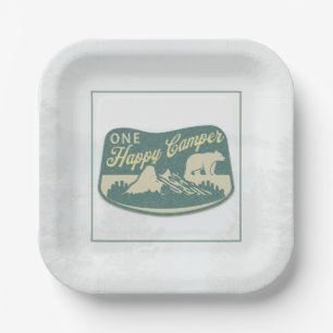 Happy camper, Favor Box, Adventure, National Park Paper Plate