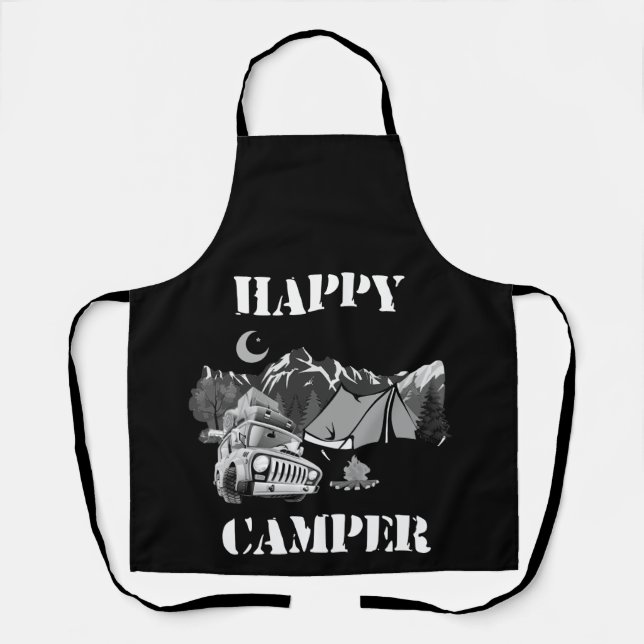 Happy Camper Funny Camping Apron (Front)
