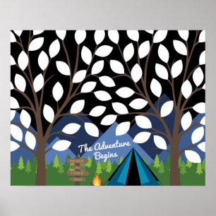Happy Camper Guest Book Poster - 50 Signatures
