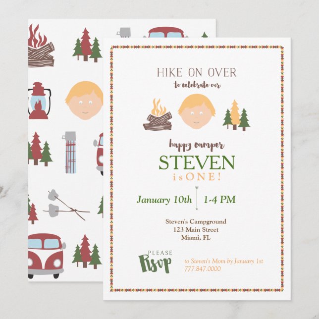 Happy Camper Invitation (Front/Back)